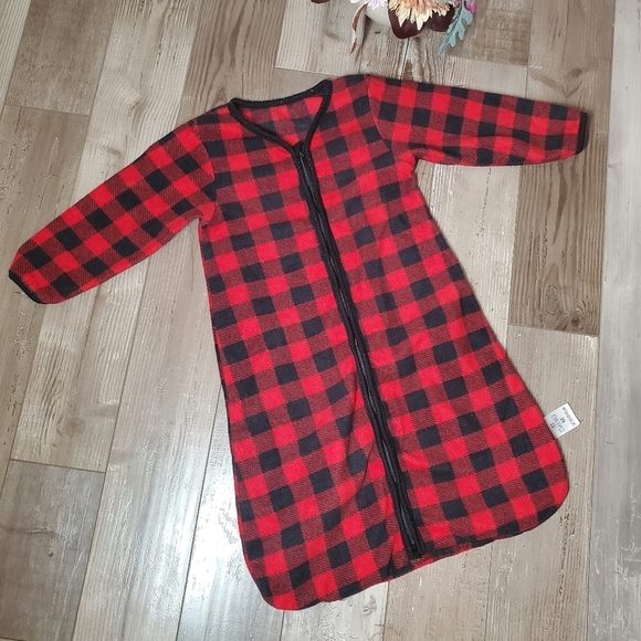 Daysu Micro Fleece Baby Sleep Sack with Long Sleeves Size Medium Buffalo Plaid - Picture 7 of 16